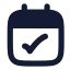 Calendarcheck icon with solid rounded style