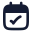 Calendarcheck icon with solid rounded style