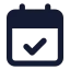 Calendarcheck icon with solid standard style