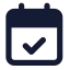 Calendarcheck icon with solid standard style