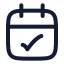 Calendarcheck icon with stroke rounded style