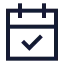 Calendarcheck icon with stroke sharp style