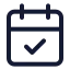 Calendarcheck icon with stroke standard style