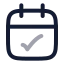 Calendarcheck icon with twotone rounded style