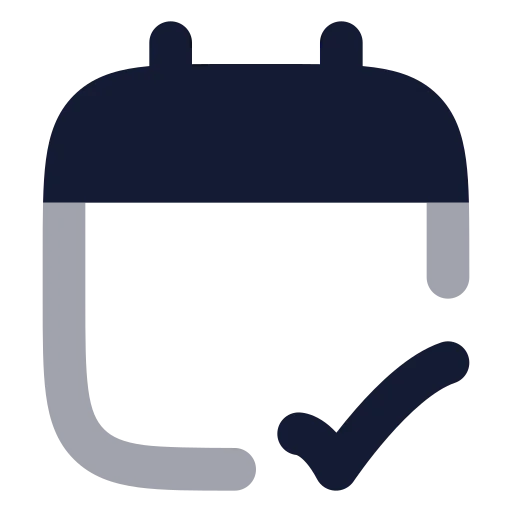 Calendar Check 2 Icon in Bulk Rounded style