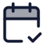 Calendarcheck 2 icon with duotone standard style