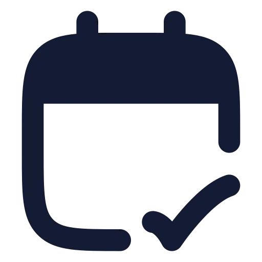 Calendar Check 2 Icon in Solid Rounded style