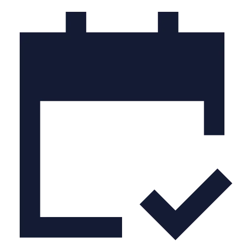 Calendar Check 2 Icon in Solid Sharp style