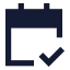 Calendarcheck 2 icon with solid sharp style