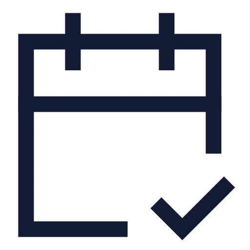 Calendar Check 2 Icon in Stroke Sharp style