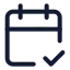 Calendarcheck 2 icon with stroke standard style