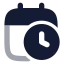 Calendarclock icon with bulk rounded style