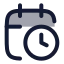 Calendarclock icon with duotone rounded style