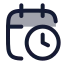 Calendarclock icon with duotone rounded style
