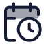Calendarclock icon with duotone standard style