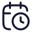 Calendarclock icon with stroke rounded style