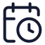 Calendarclock icon with stroke standard style
