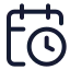 Calendarclock icon with stroke standard style