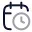 Calendarclock icon with twotone rounded style