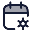 Calendarcog icon with duotone rounded style
