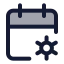 Calendarcog icon with duotone standard style