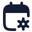 Calendarcog icon with solid rounded style