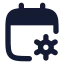 Calendarcog icon with solid rounded style