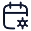 Calendarcog icon with stroke rounded style