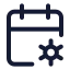 Calendarcog icon with stroke standard style