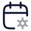 Calendarcog icon with twotone rounded style
