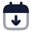 Calendardownload icon with bulk rounded style