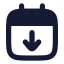 Calendardownload icon with solid rounded style