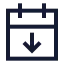 Calendardownload icon with stroke sharp style