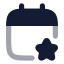 Calendarfavorite icon with bulk rounded style