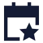 Calendarfavorite icon with solid sharp style