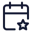 Calendarfavorite icon with stroke standard style