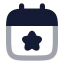 Calendarfavorite icon with bulk rounded style