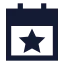 Calendarfavorite icon with solid sharp style