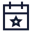 Calendarfavorite icon with stroke sharp style