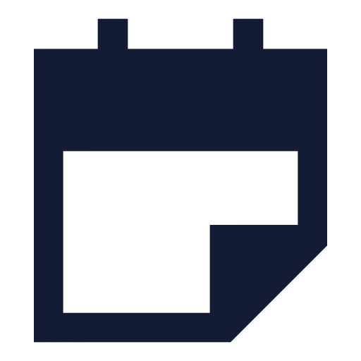 Calendar Fold Icon in Solid Sharp style