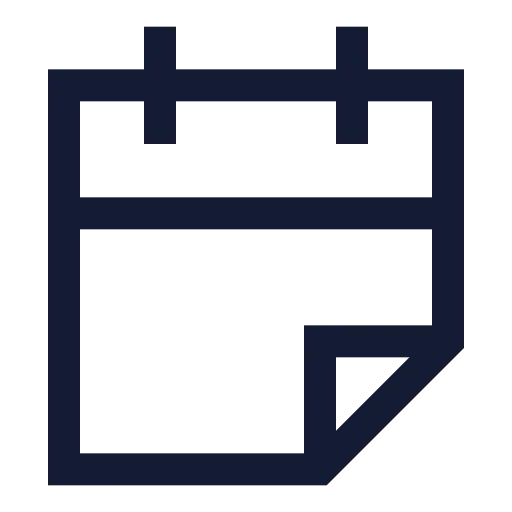 Calendar Fold Icon in Stroke Sharp style