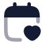 Calendarheart icon with bulk rounded style
