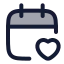 Calendarheart icon with duotone rounded style