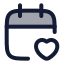 Calendarheart icon with duotone rounded style