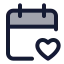 Calendarheart icon with duotone standard style