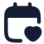 Calendarheart icon with solid rounded style