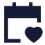 Calendarheart icon with solid sharp style