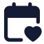 Calendarheart icon with solid standard style