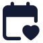Calendarheart icon with solid standard style
