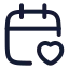 Calendarheart icon with stroke rounded style